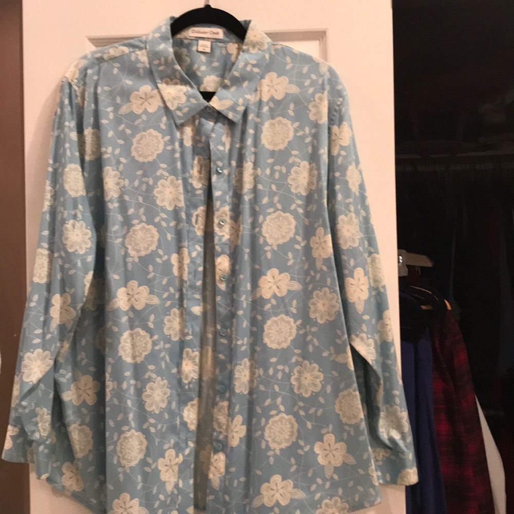 3x coldwater creek no iron button up shirt